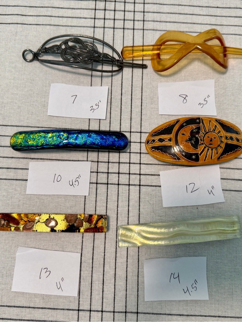 Bundle of 6 Decorative Art Glass Barrettes & Accessories